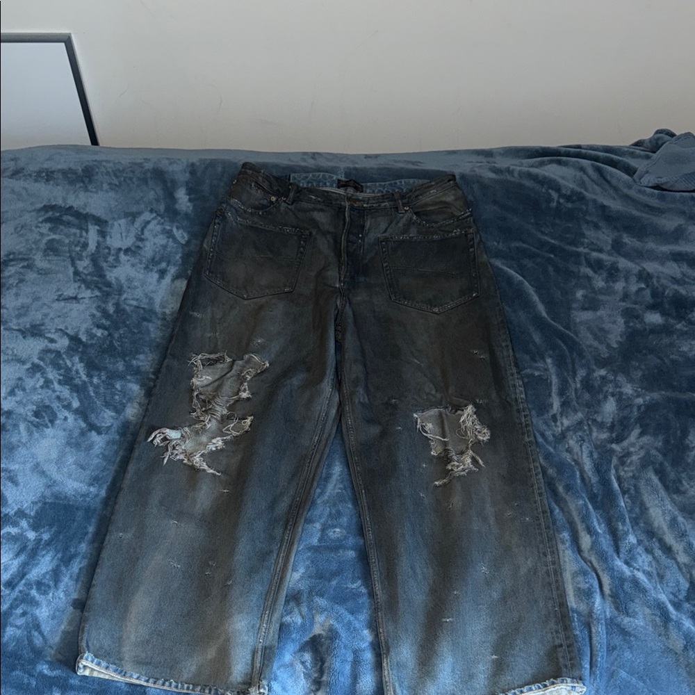 Balenciaga Patched Pocket Baggy Jeans